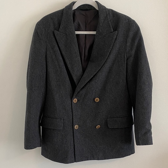 J. Crew Dark Heather Gray Wool Cashmere Blend Coat Blazer size 8 - Picture 1 of 9